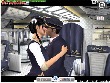 Azafata besando al capitan del avion